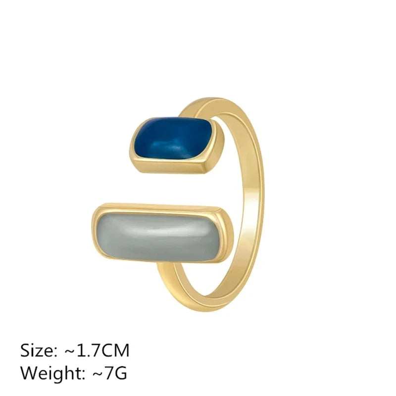 Anel Ajustável Colorido Gota de Esmalte