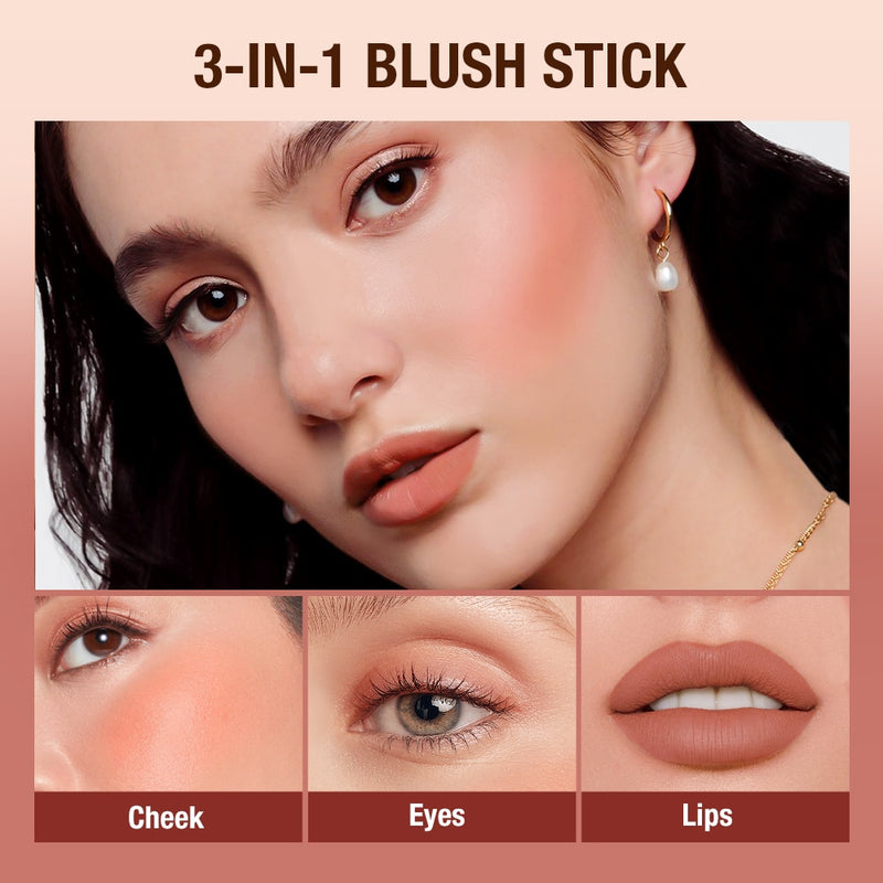 Stick Blush BRIELLE 3em1-batom,brush,sombra, à prova d'água
