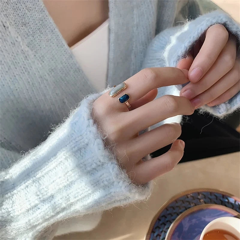 Anel Ajustável Colorido Gota de Esmalte